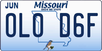 MO license plate OL0D6F