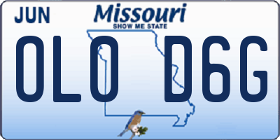 MO license plate OL0D6G