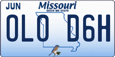 MO license plate OL0D6H