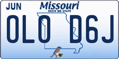 MO license plate OL0D6J