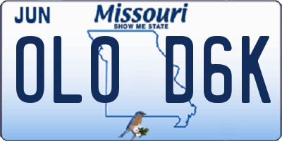 MO license plate OL0D6K