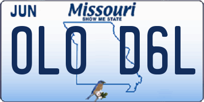 MO license plate OL0D6L