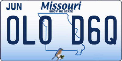MO license plate OL0D6Q