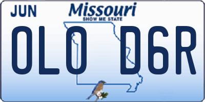 MO license plate OL0D6R