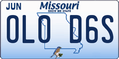 MO license plate OL0D6S