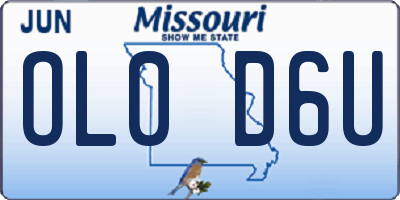 MO license plate OL0D6U