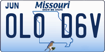 MO license plate OL0D6V