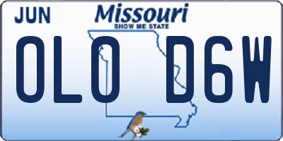 MO license plate OL0D6W