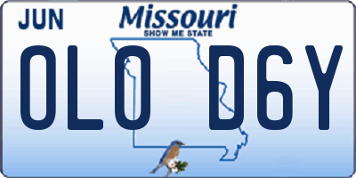 MO license plate OL0D6Y