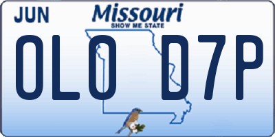 MO license plate OL0D7P