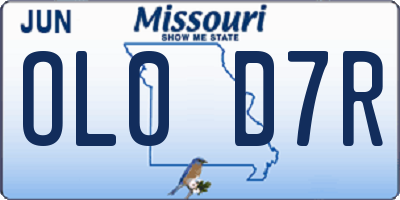 MO license plate OL0D7R