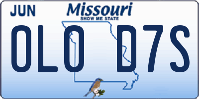 MO license plate OL0D7S