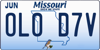 MO license plate OL0D7V