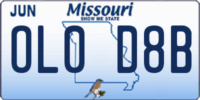 MO license plate OL0D8B
