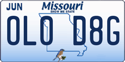MO license plate OL0D8G