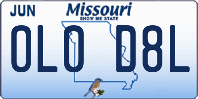MO license plate OL0D8L