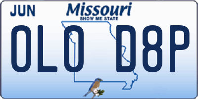 MO license plate OL0D8P