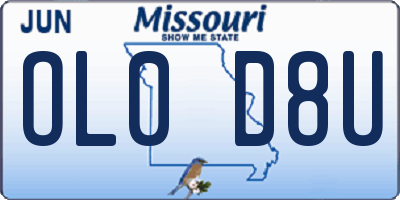MO license plate OL0D8U