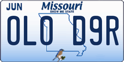 MO license plate OL0D9R