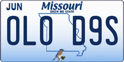 MO license plate OL0D9S