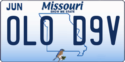 MO license plate OL0D9V