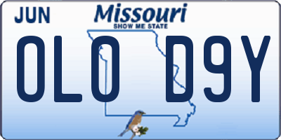 MO license plate OL0D9Y