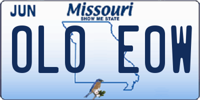 MO license plate OL0E0W