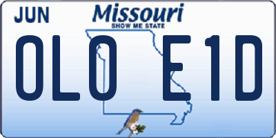 MO license plate OL0E1D