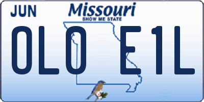 MO license plate OL0E1L