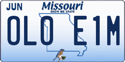 MO license plate OL0E1M
