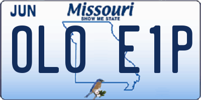 MO license plate OL0E1P