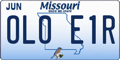 MO license plate OL0E1R