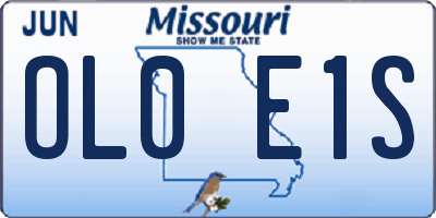 MO license plate OL0E1S