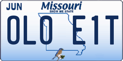 MO license plate OL0E1T