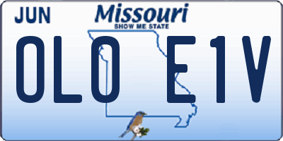 MO license plate OL0E1V