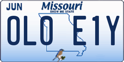 MO license plate OL0E1Y