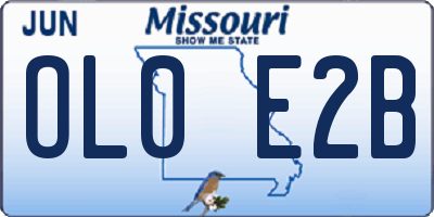 MO license plate OL0E2B