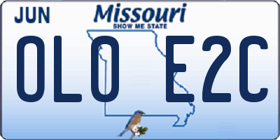 MO license plate OL0E2C