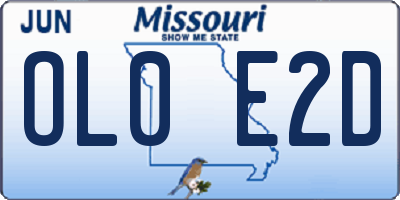 MO license plate OL0E2D