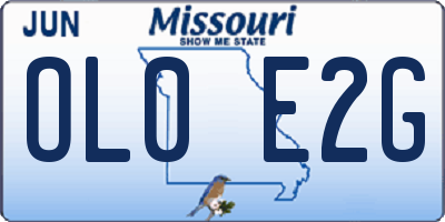MO license plate OL0E2G