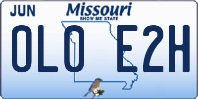 MO license plate OL0E2H