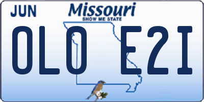 MO license plate OL0E2I