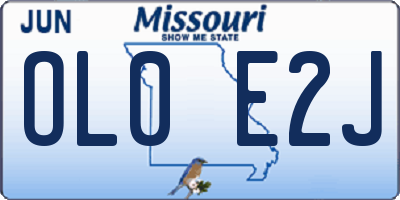 MO license plate OL0E2J