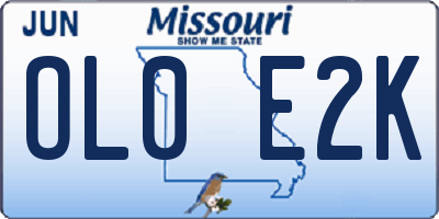 MO license plate OL0E2K