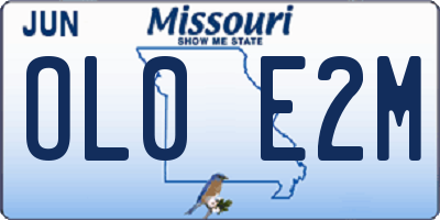 MO license plate OL0E2M