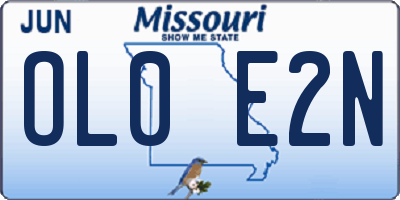 MO license plate OL0E2N