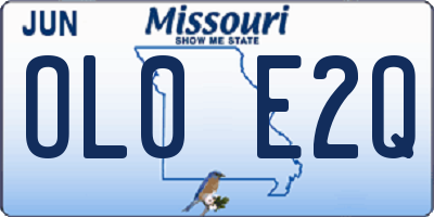 MO license plate OL0E2Q