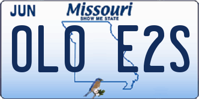 MO license plate OL0E2S