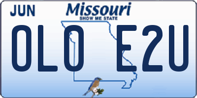 MO license plate OL0E2U