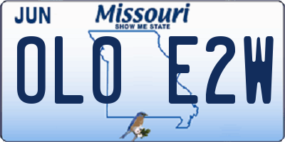 MO license plate OL0E2W
